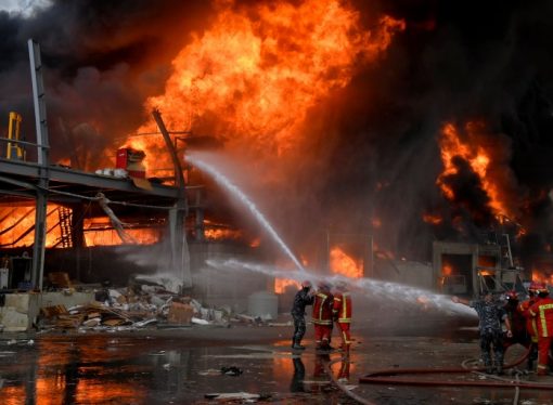 Huge fire breaks out at Beirut port