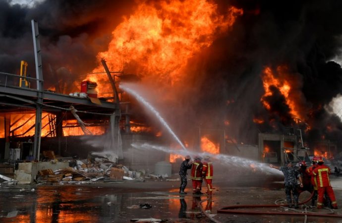 Huge fire breaks out at Beirut port