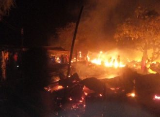 FIRE AT ELEGU MARKET -MARKET COMPLETELY BURNT DOWN.