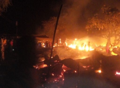 FIRE AT ELEGU MARKET -MARKET COMPLETELY BURNT DOWN.