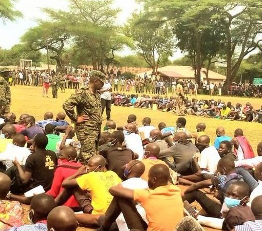 A GRADUATE DIES AT THE 2022 UPDF RECRUITMENT EXERCISE.