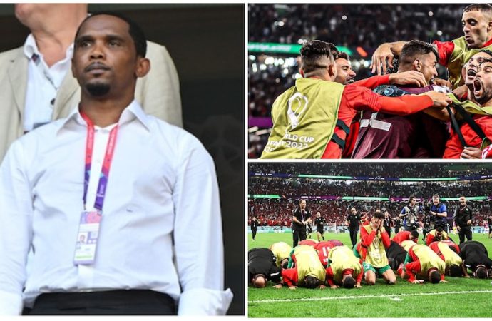 Samuel Eto’o Congratulates Morocco on Quarter Finals.